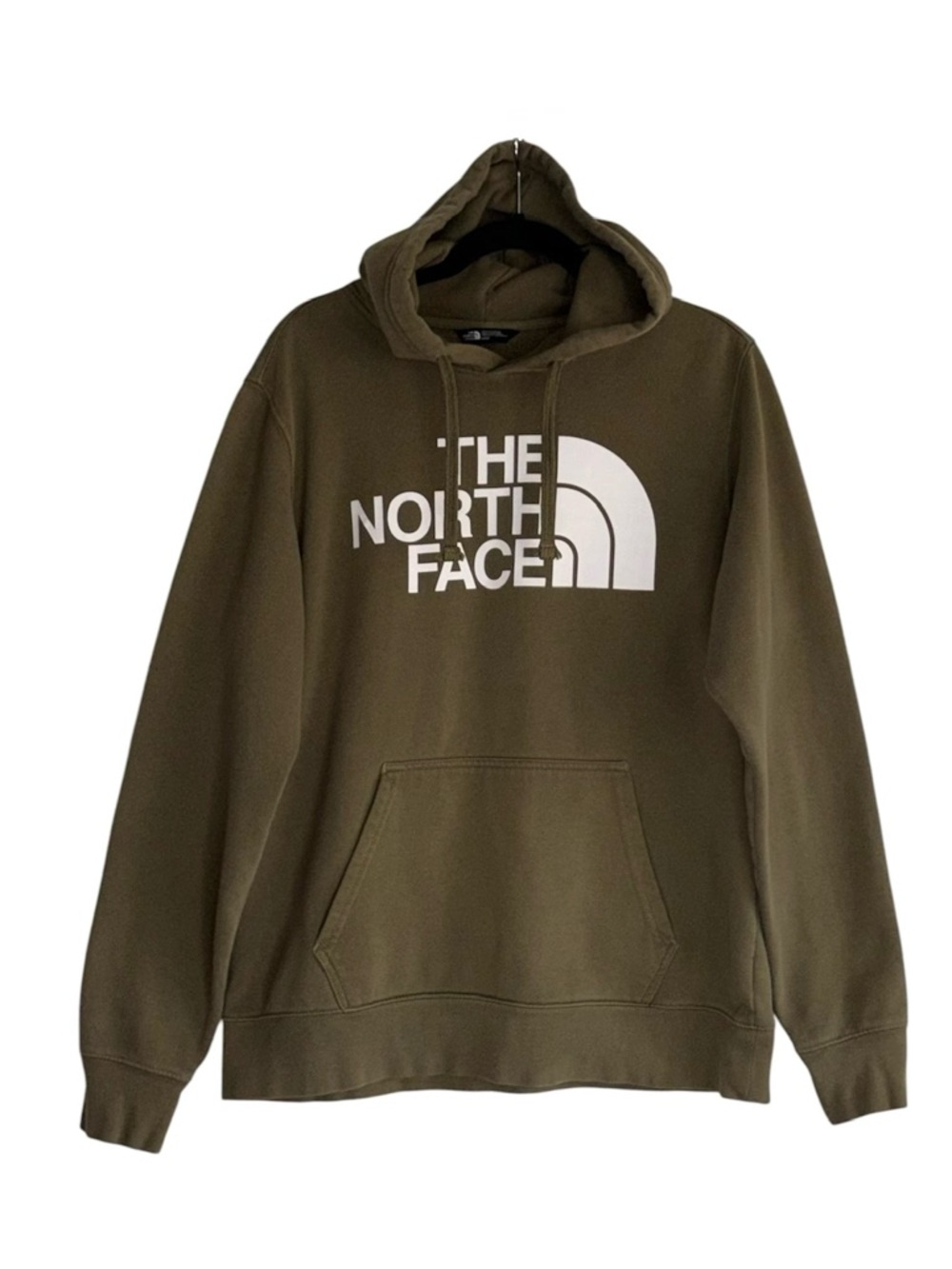 The North Face Olive Green Hoodie with White Logo